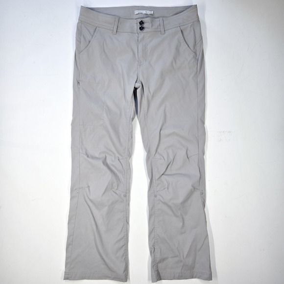 Prana Pants Women 12 Halle UPF 50 Gray Stretch Outdoor Hiking Climbing - Picture 1 of 8